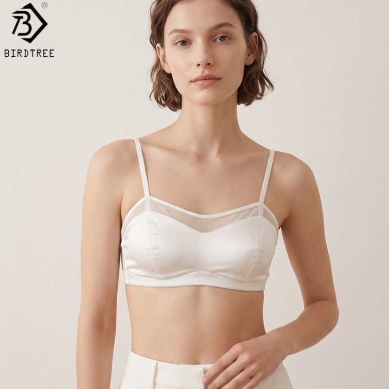 Sheer Mesh Bra - Birdtree, бюстгальтер из 93% натурального шелка