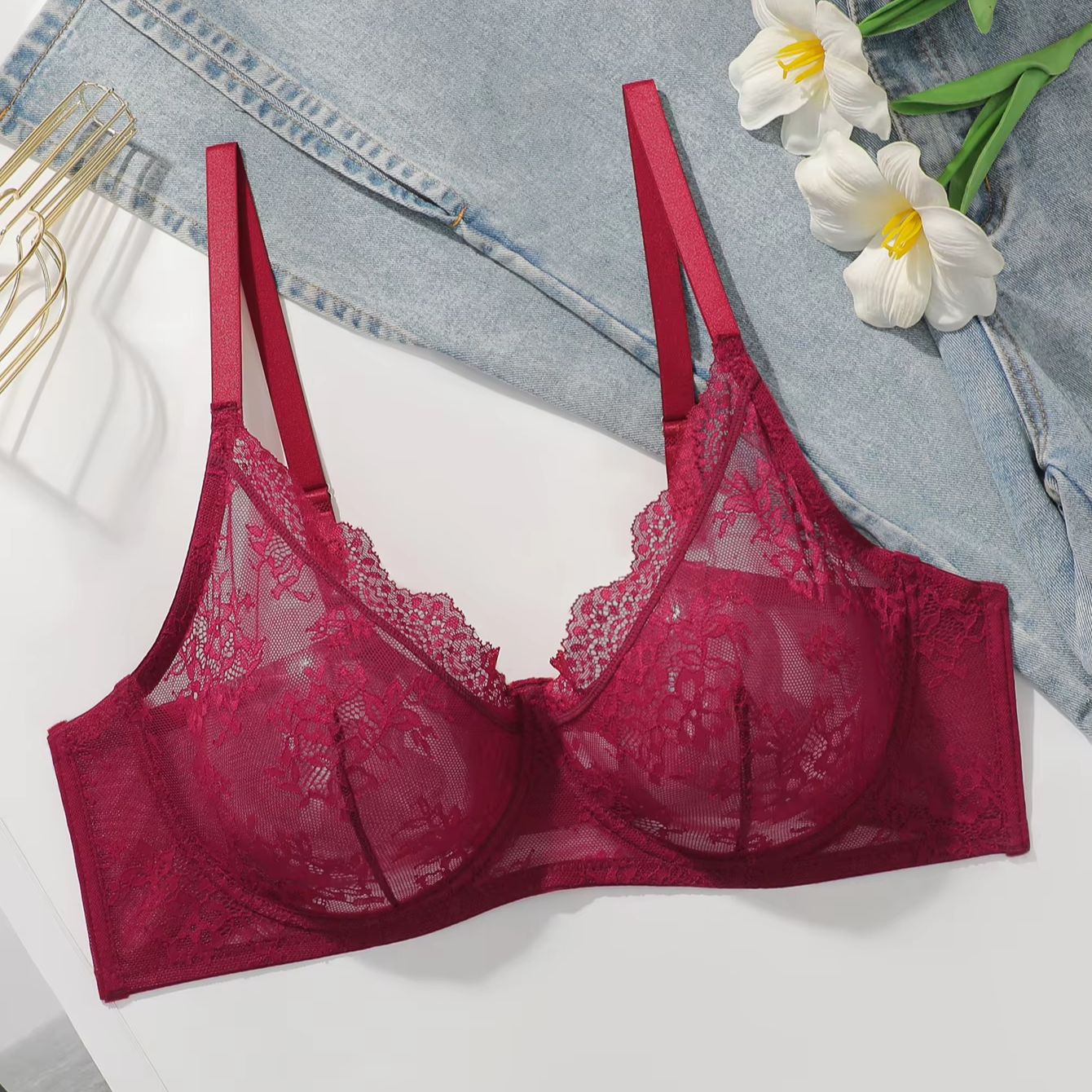 Женский бюстгальтер больших ра – обзор и цена Sheer Bra Lace